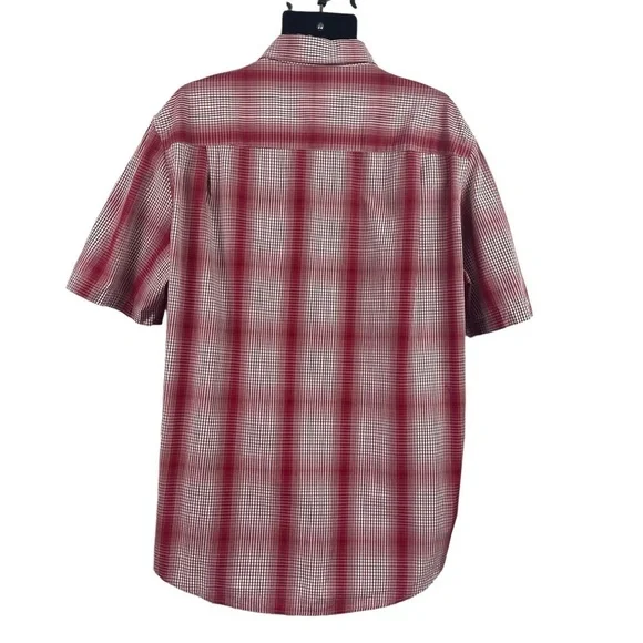 Alfani Mens Short Sleeve Shirt Red White Plaid XXL - Picture 5 of 8